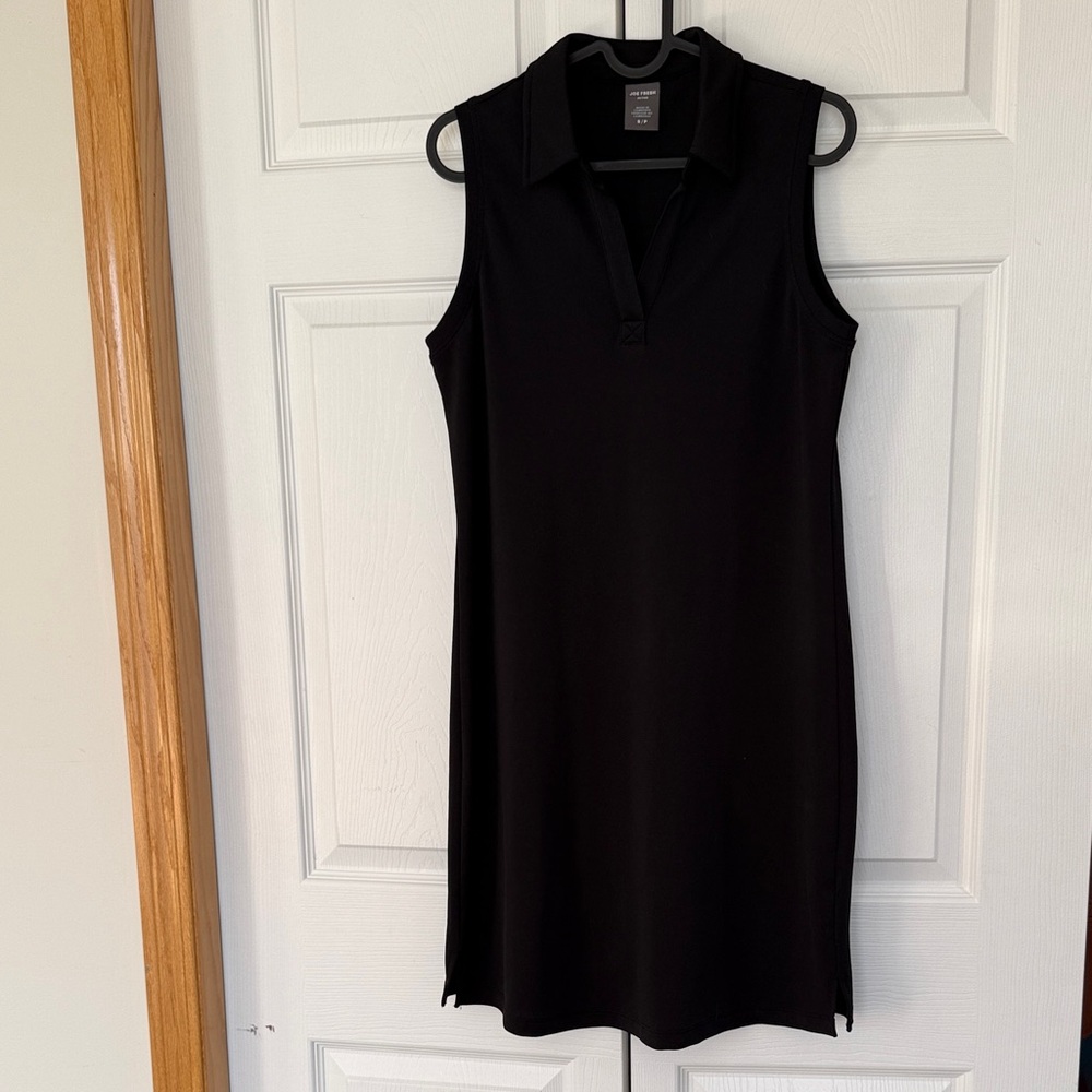 Joe Fresh Dress Black Sleeveless Polo with Collor A-Line Dress Size Small